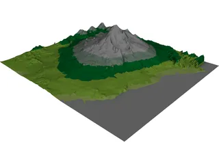 Volcano Etna Italy 3D Model