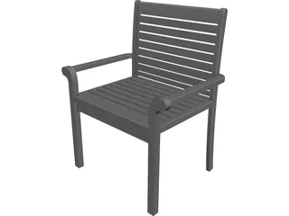 Chair Garden Teak 3D Model