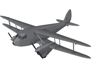de Havilland D.H.89A Dragon Rapide 3D Model