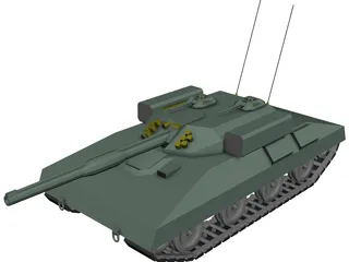 Tank Missile Armed 3D Model