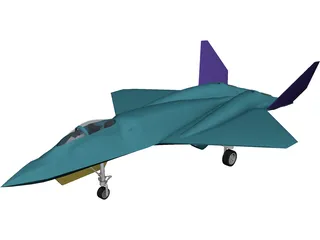 YF-23 Military Fighter Jet 3D Model