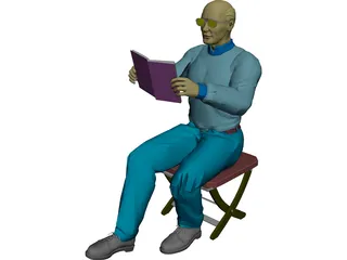 Man with Book 3D Model