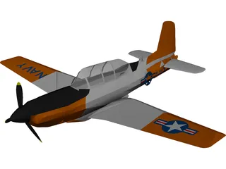 Beechcraft T-34C Turbo-Mentor 3D Model