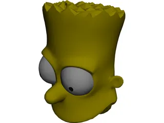 Simpsons Bart Head 3D Model