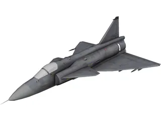 Saab-37 Viggen 3D Model 3D Preview
