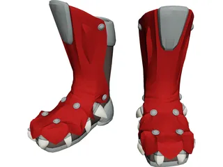 Red Dragon Boots 3D Model 3D Preview