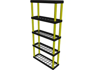 Plastic Shelf Unit 3D Model