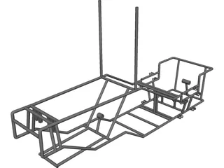 Recumbent Bike Frame 3D Model