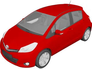 Toyota Yaris 5-door (2012) 3D Model 3D Preview
