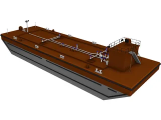 Oil Tanker Barge 3D Model