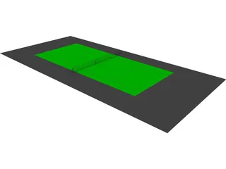 Tennis Court CAD 3D Model