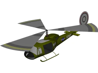 Bell UH1-B Huey 3D Model