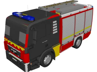 MAN TGL TLF4000 Germany Firetruck 3D Model