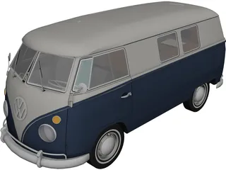 Volkswagen Kombi (1967) 3D Model