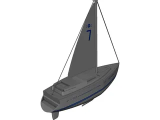 Oyster Sailboat CAD 3D Model