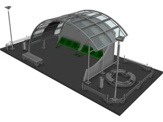 Bus Stop 3D Model 3D Preview