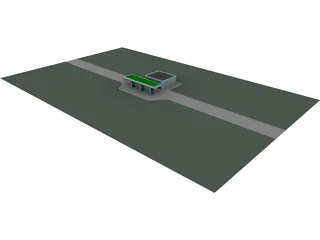 Gas Station 3D Model 3D Preview