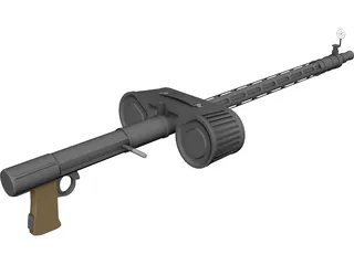 MG-15 German Machine Gun 3D Model