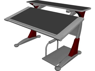 Modern Office Desk 3D Model 3D Preview