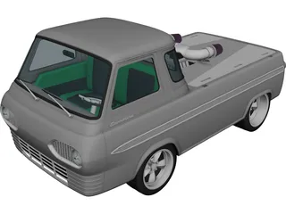 Ford E100 Econoline Dragster (1961-1967) 3D Model 3D Preview