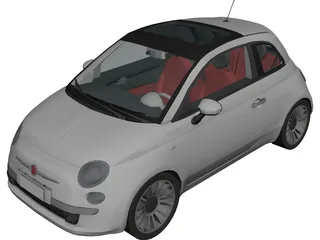 Fiat 500 (2008) 3D Model