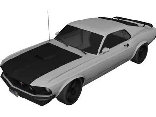 Ford Mustang Boss 302 (1969) 3D Model