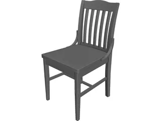 Old American School Chair 3D Model