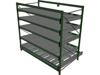 Dinamic Shelves for Picking Lines 3D Model