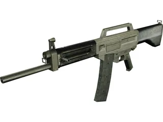 USAS-12 Automatic Shotgun 3D Model
