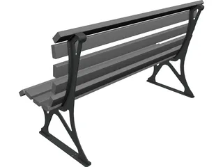 Park Bench CAD 3D Model