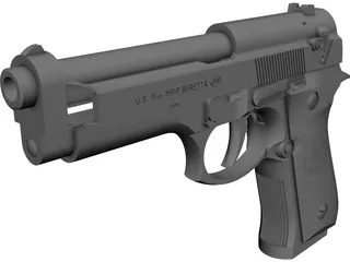 Beretta 92FS CAD 3D Model