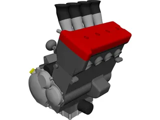 Suzuki GSX-R1000 Engine CAD 3D Model