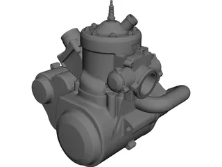 Two Stroke Motorbike Engine 500cc 3D Model 3D Preview
