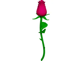 Rose Flower CAD 3D Model