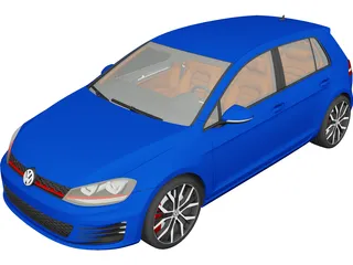 Volkswagen Golf GTI VII (2014) 3D Model