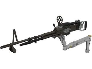 M60 7.62mm Machine Gun and Arm 3D Model