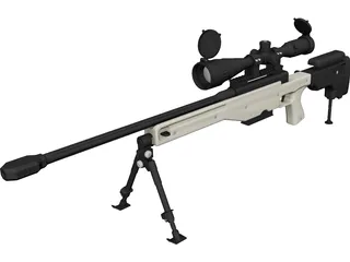 .338 Lapua Magnum Sniper Rifle CAD 3D Model