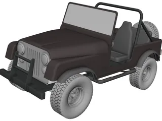 Jeep Wrangler CJ7 (1978) CAD 3D Model