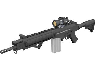FN FAL Custom Rifle with Aimpoint Scope 3D Model 3D Preview