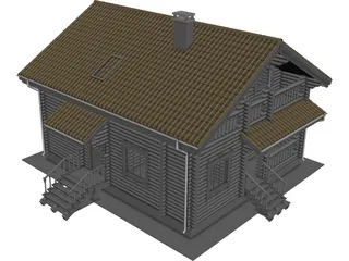 Wood House 3D Model