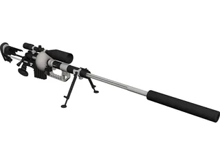 CheyTac M-200 Intervention Rifle CAD 3D Model