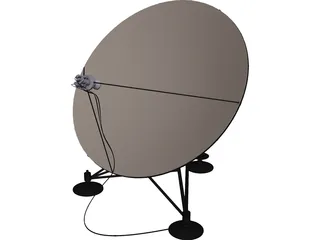Satellite Dish Antenna 3D Model 3D Preview