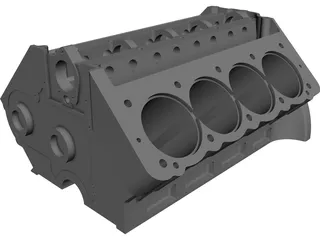Arias Big Block Hemi Engine Block CAD 3D Model