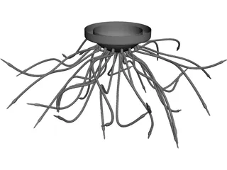 Ceiling Lamp Lussole Octopus 3D Model 3D Preview
