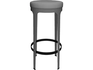 High Metal Barstool 3D Model