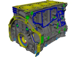 Chrysler Engine Block CAD 3D Model