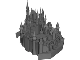 Disney Castle 3D Model 3D Preview
