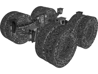 Truck Axle 12 Ton CAD 3D Model