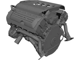 Ford 5.0 Coyote Engine CAD 3D Model