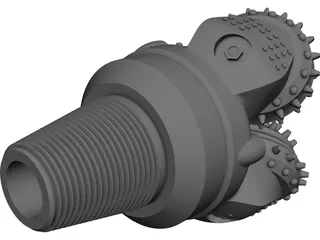 Tricone Oil Drill Bit CAD 3D Model